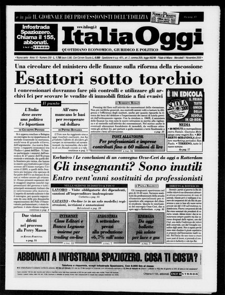 Italia oggi : quotidiano di economia finanza e politica